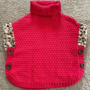 Aspen Kids Red Knit Poncho